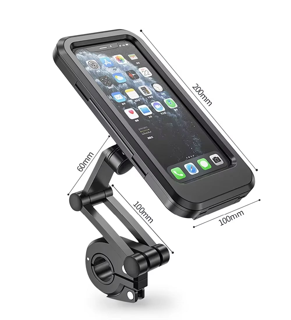 New Adjustable Retractable Bike Phone Holder 360° Rotating Waterproof Anti-Shock Bike/Motorcycle Phone Mount Touchscreen